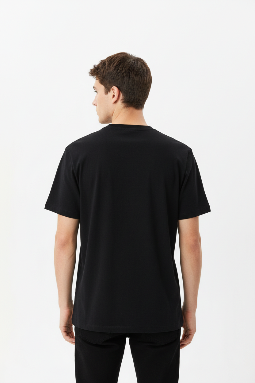 Black men's t-shirt - back white background