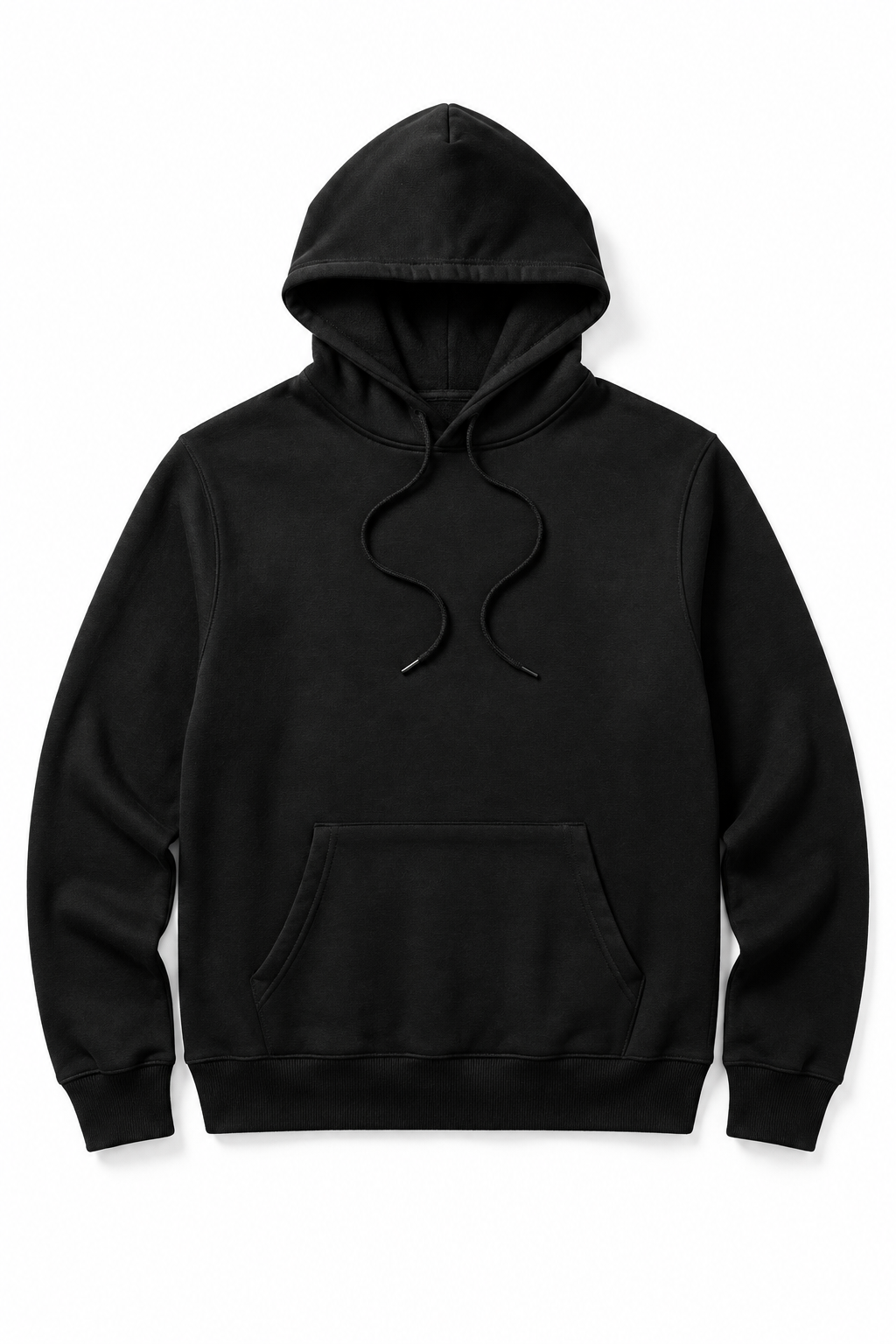 Men's Hoodie Black - Flat Lay