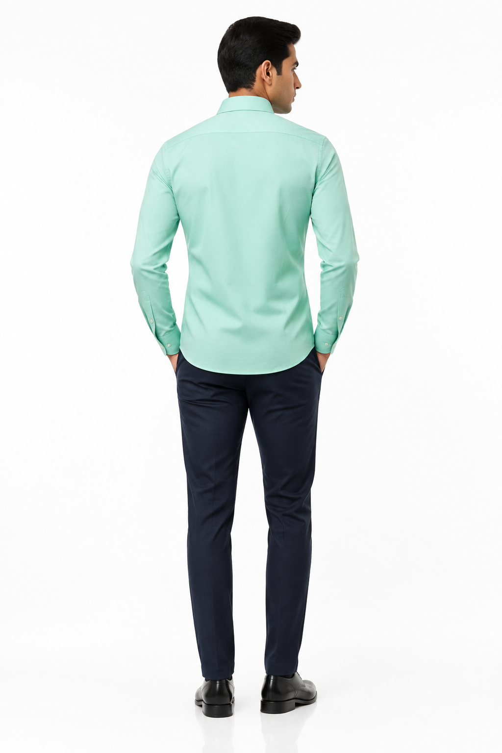 Mint Green Men's Shirt - Back View