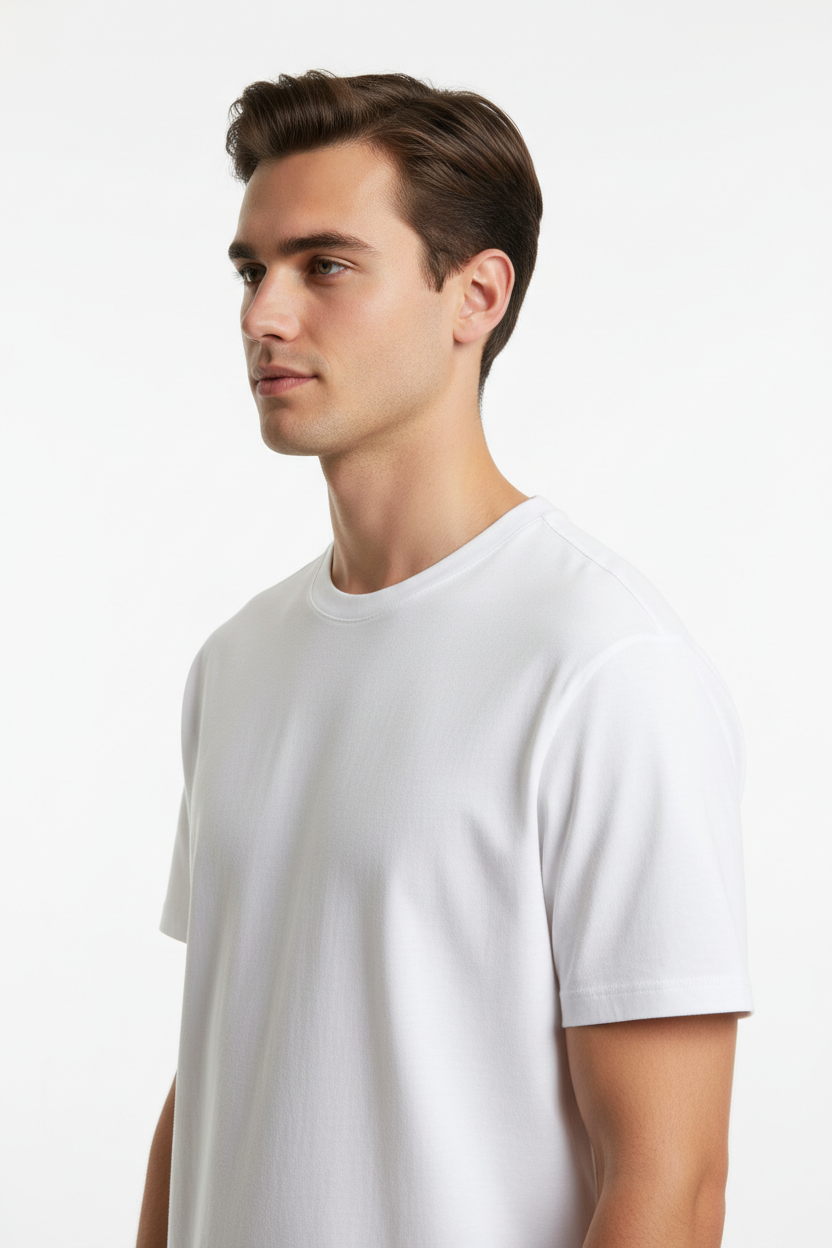 White men's t-shirt - left white background