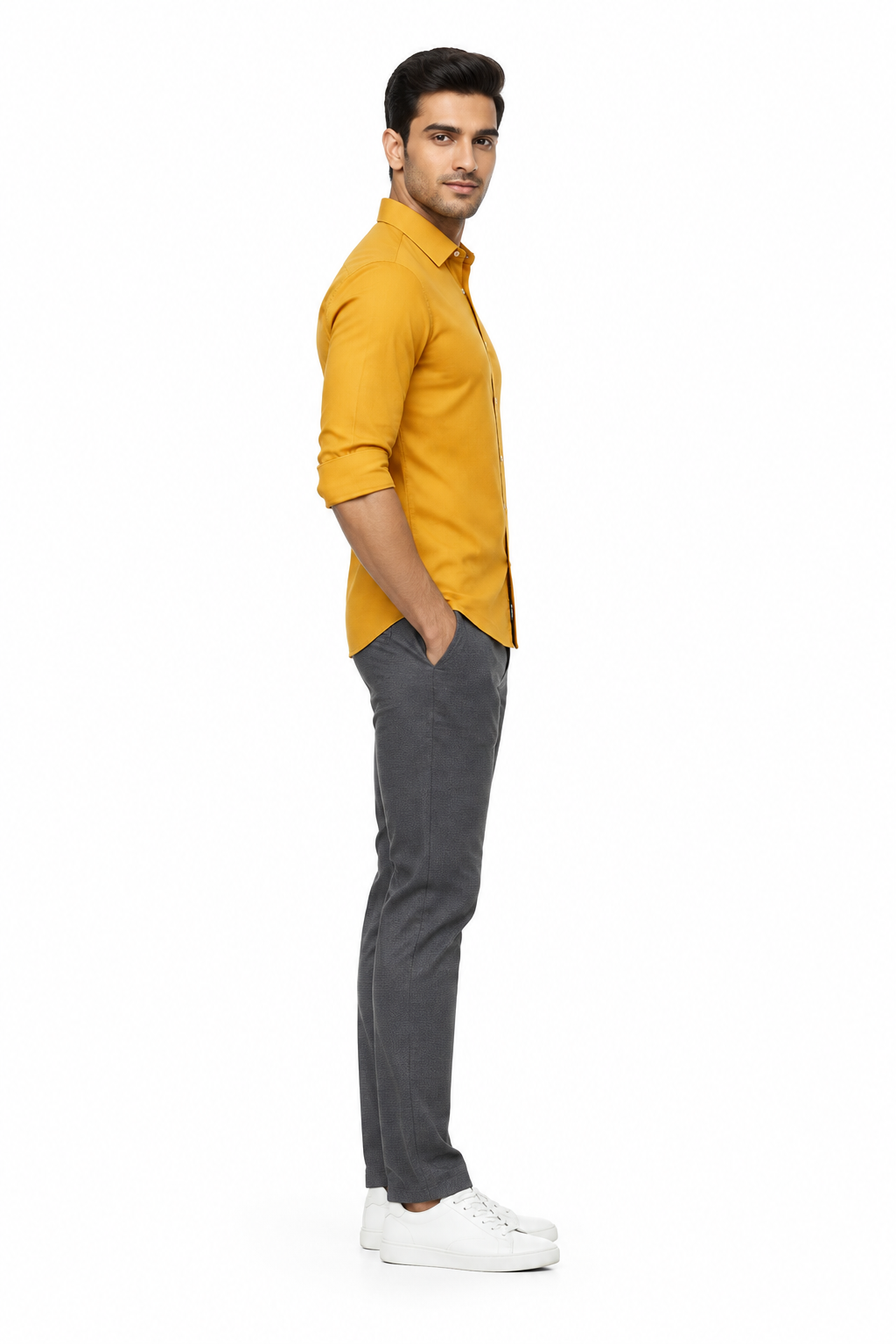 Yellow Men's Shirt - Side Profile