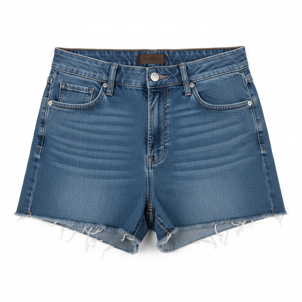 Women's Denim Shorts Blue - Studio Shot