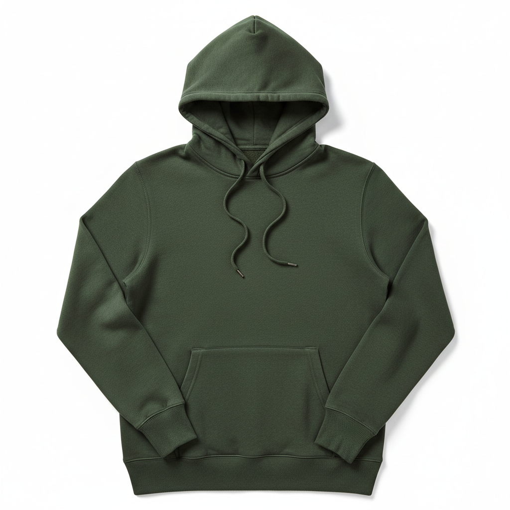 Men's Hoodie Olive Green - Studio Shot