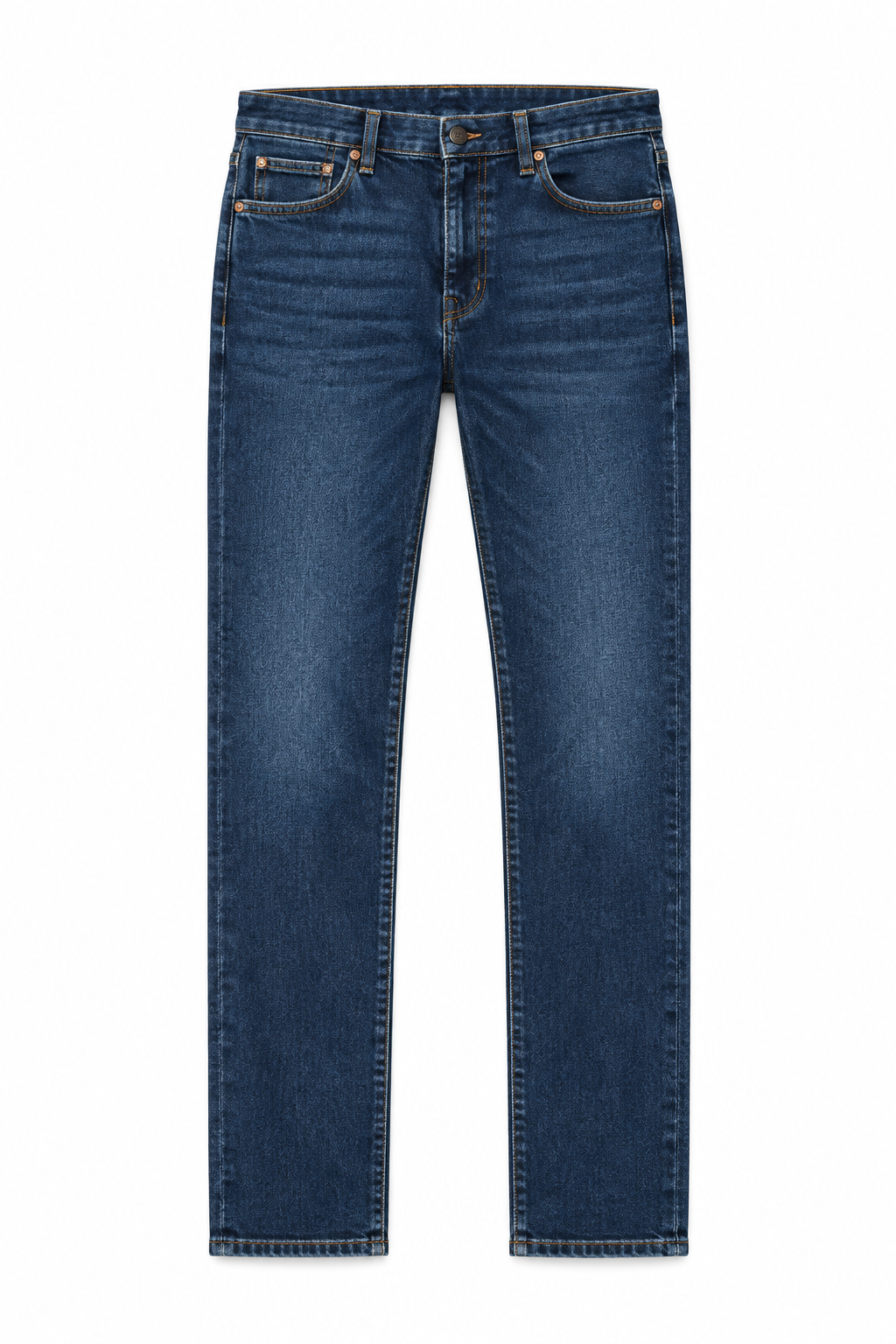 Dark Blue Men's Jeans - Flat Lay