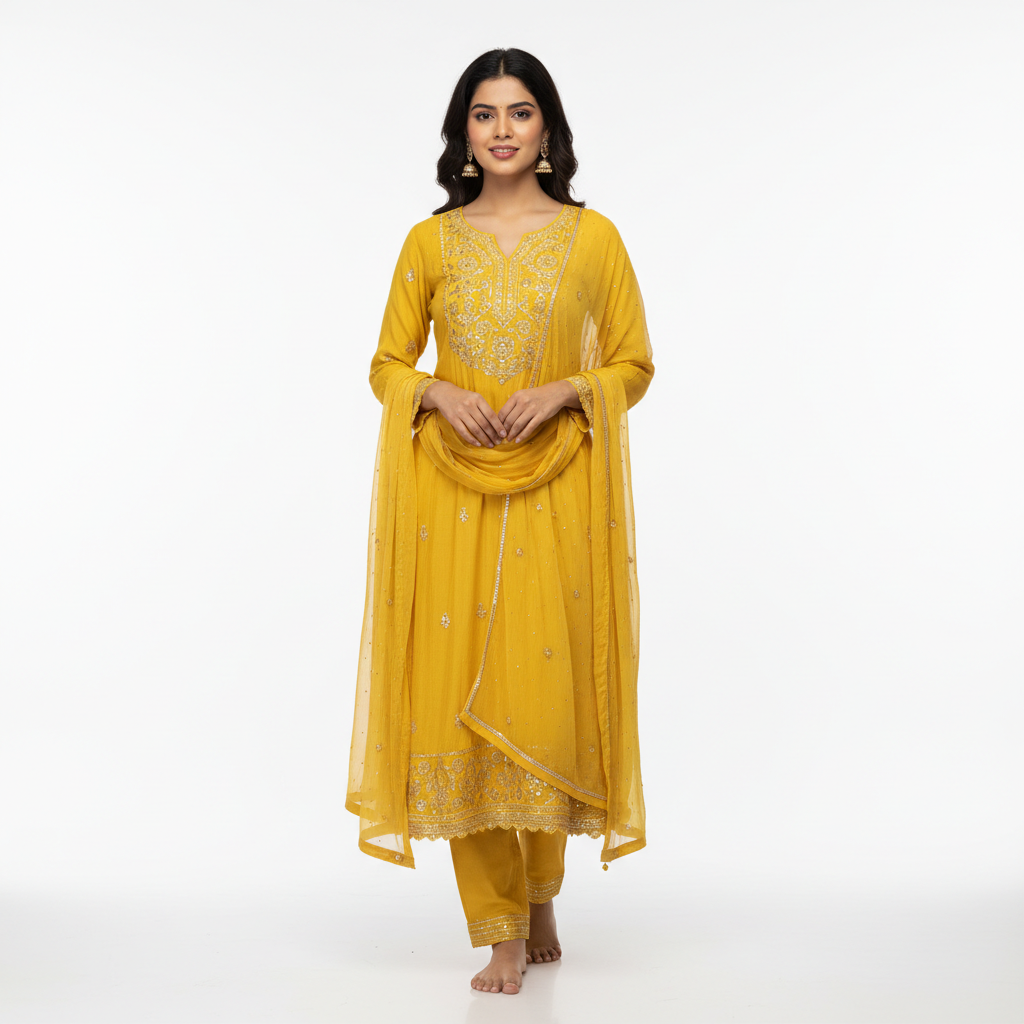 Yellow Women's Kurti - Front