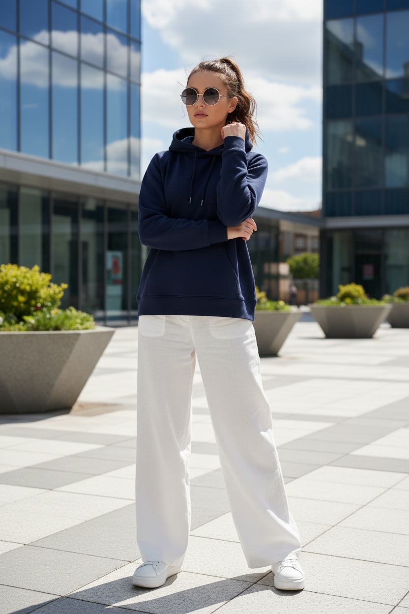 Women's Hoodie Navy Blue - Lifestyle 1
