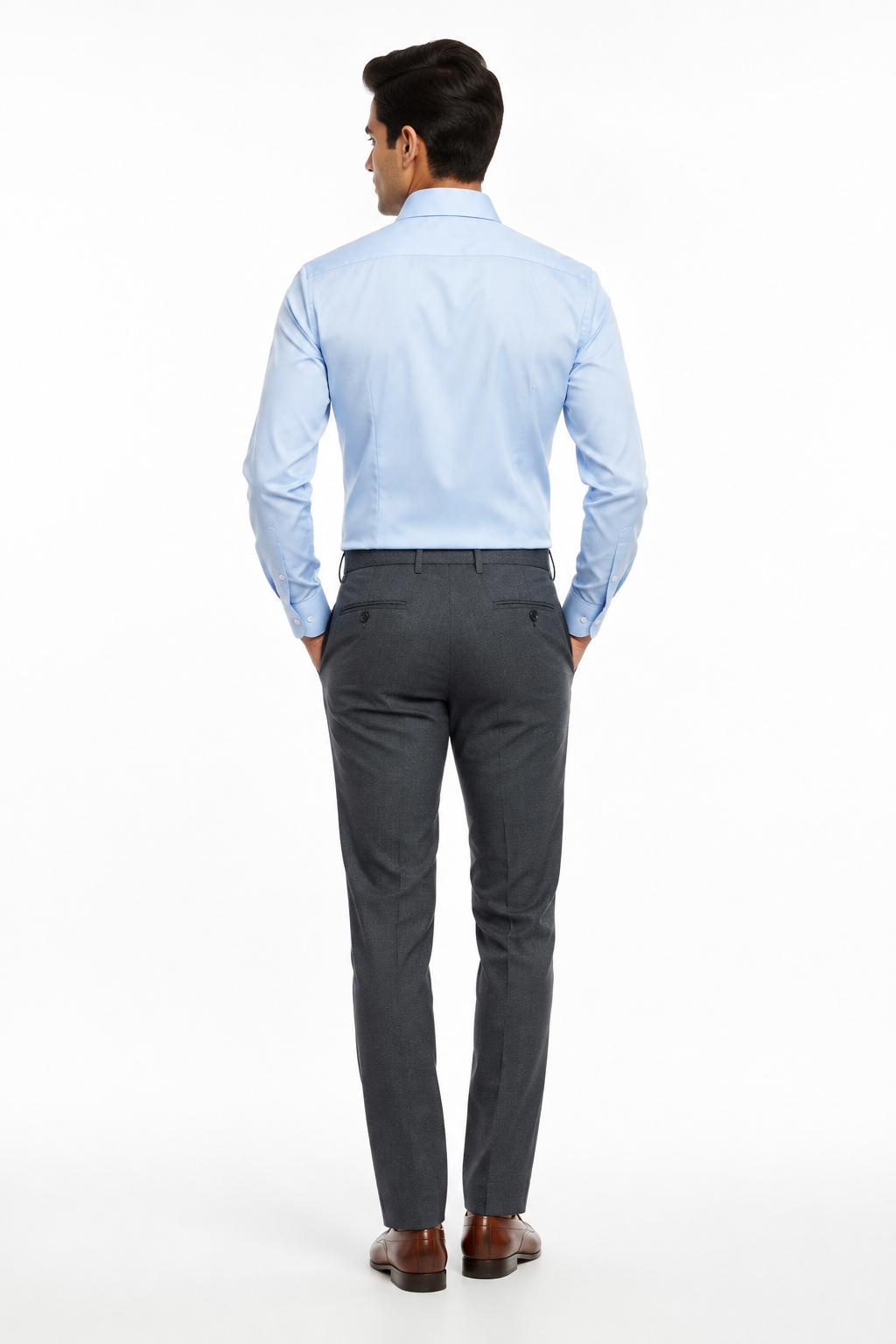 Light Blue Men's Shirt - Back View