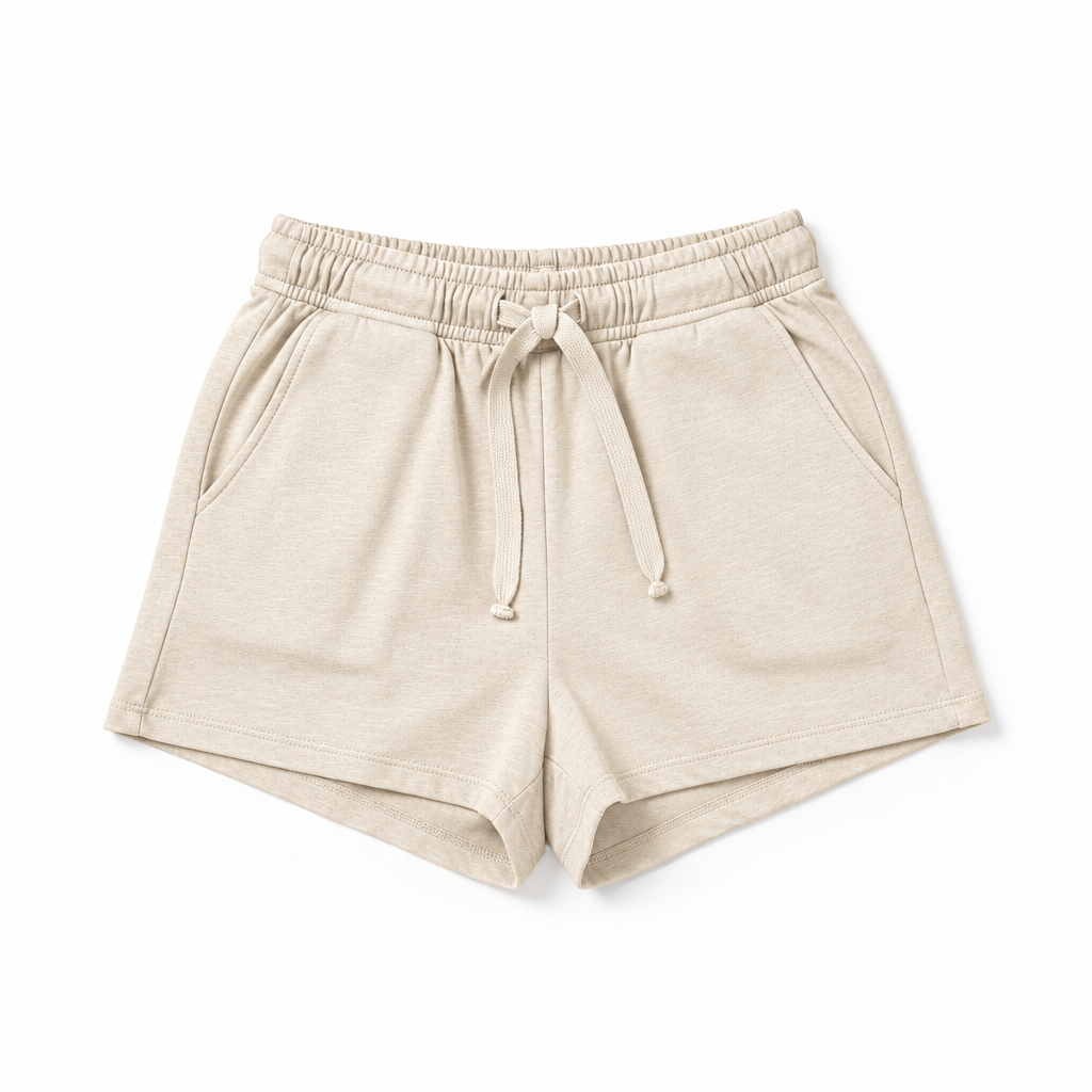 Women's Casual Cotton Shorts Beige - Flat lay