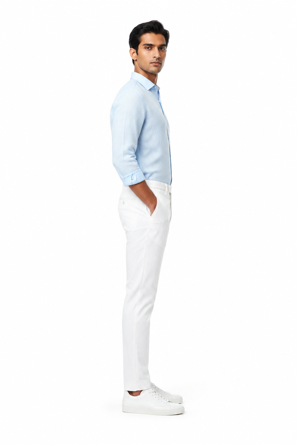 White Men's Trouser - Side Profile