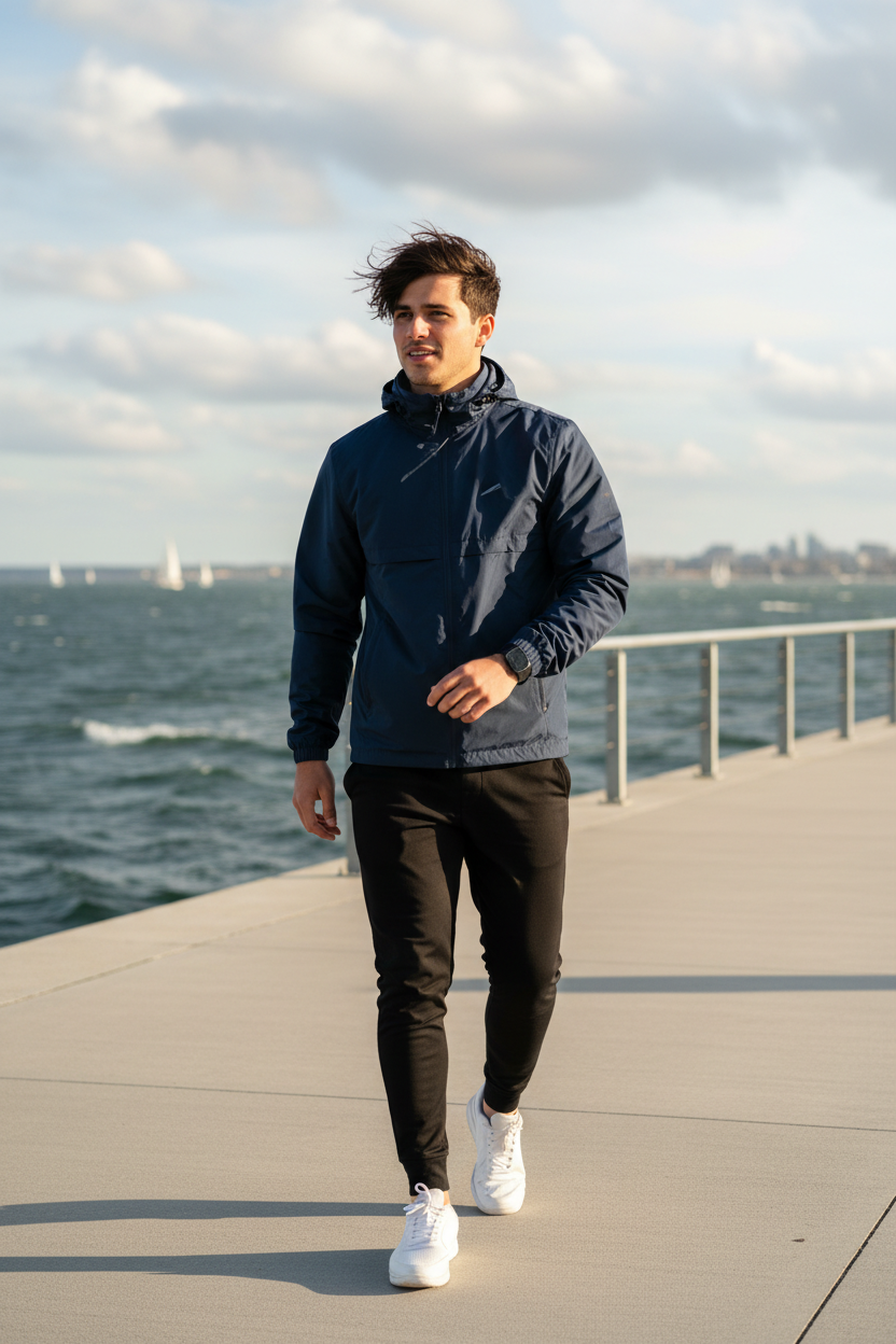 Men's Windbreaker Navy Blue - Lifestyle 1
