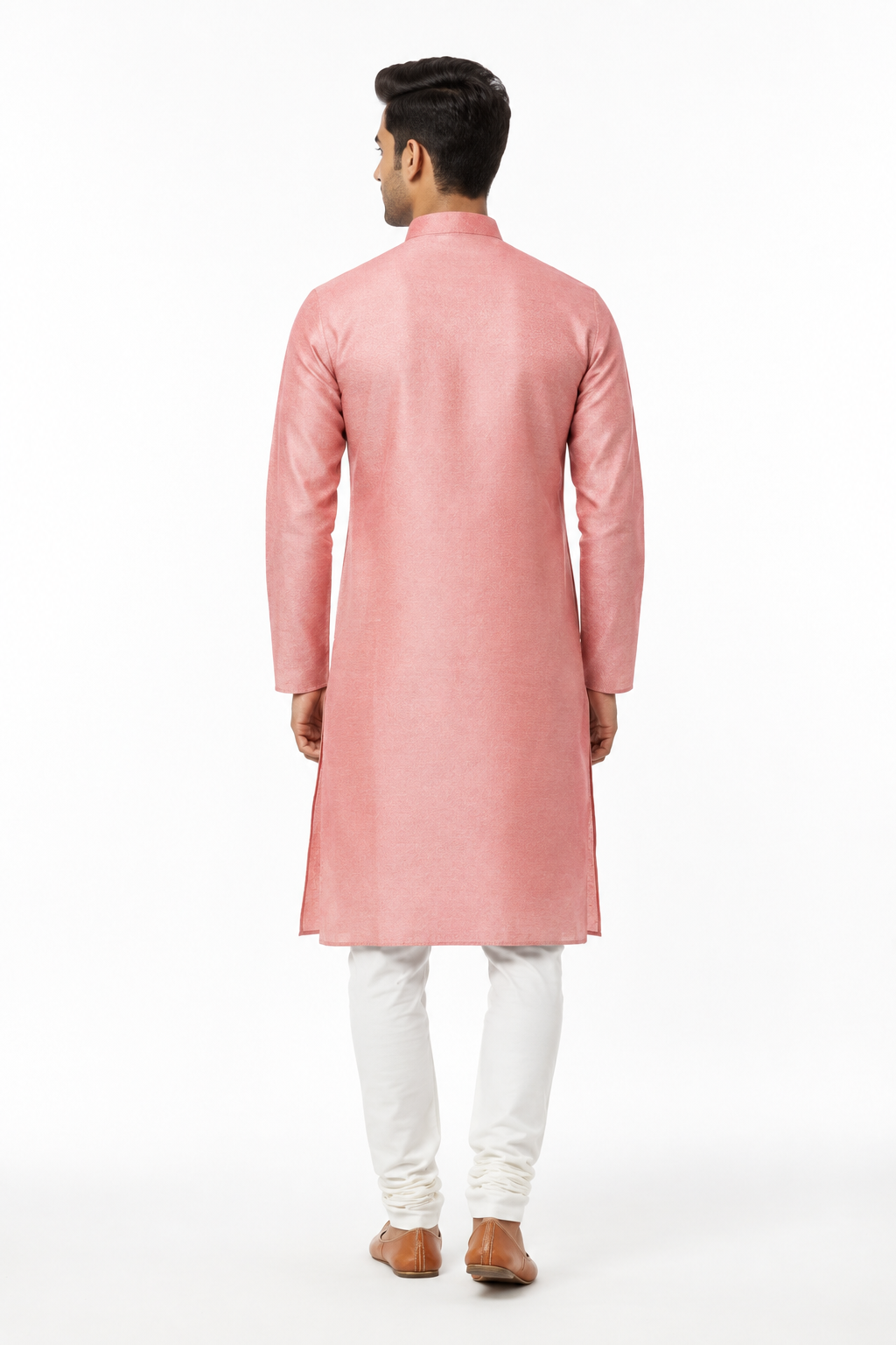 Pink Men's Kurta - Back View