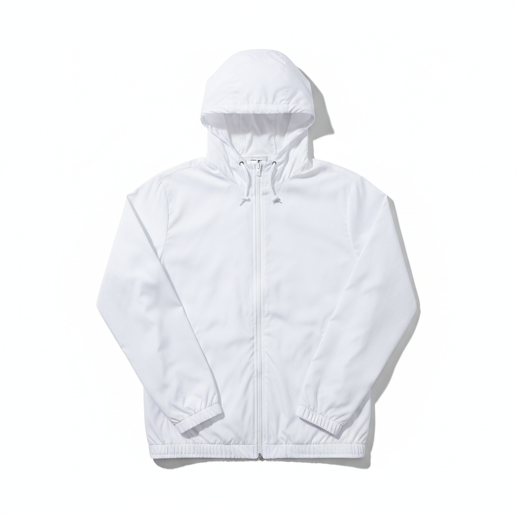 Men's Windbreaker White - Studio Shot