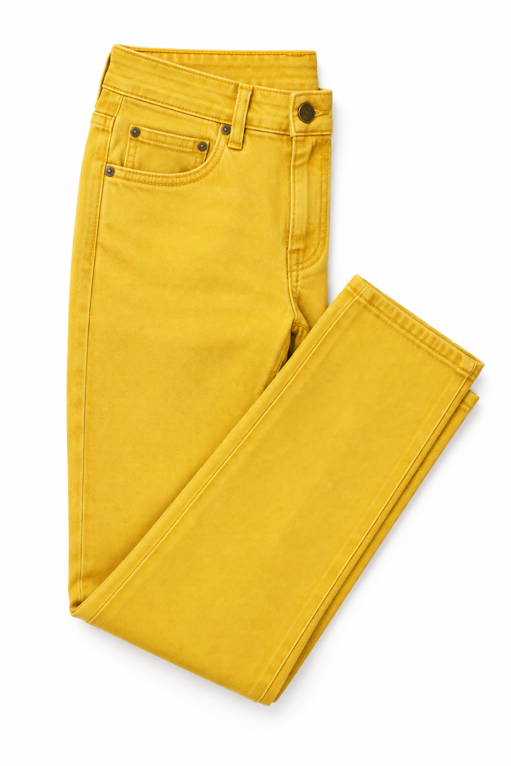 Yellow Men's Jeans - Flat Lay
