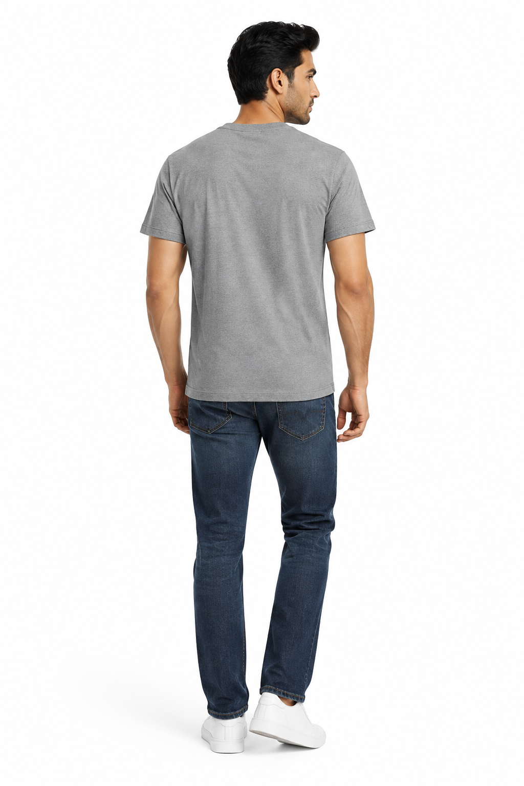 Grey Men's T-Shirt - Back View