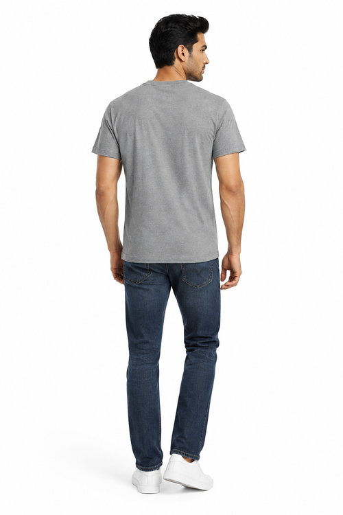 Grey Men's T-Shirt - Back View