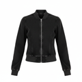 Women's Casual Bomber Jacket Denim Black - Studio Shot