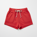 Women's Casual Cotton Shorts Red - Studio Shot