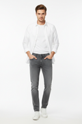 Grey men's jeans - front white background