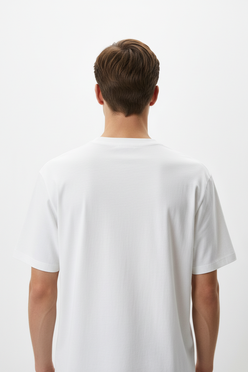 White men's t-shirt - back white background