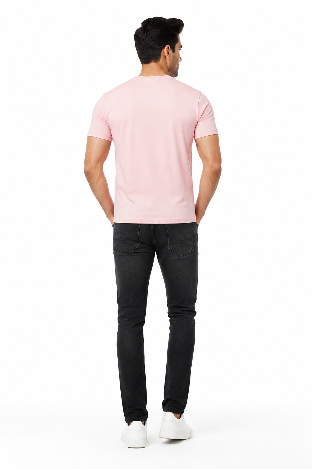 Pink Men's T-Shirt - Back View