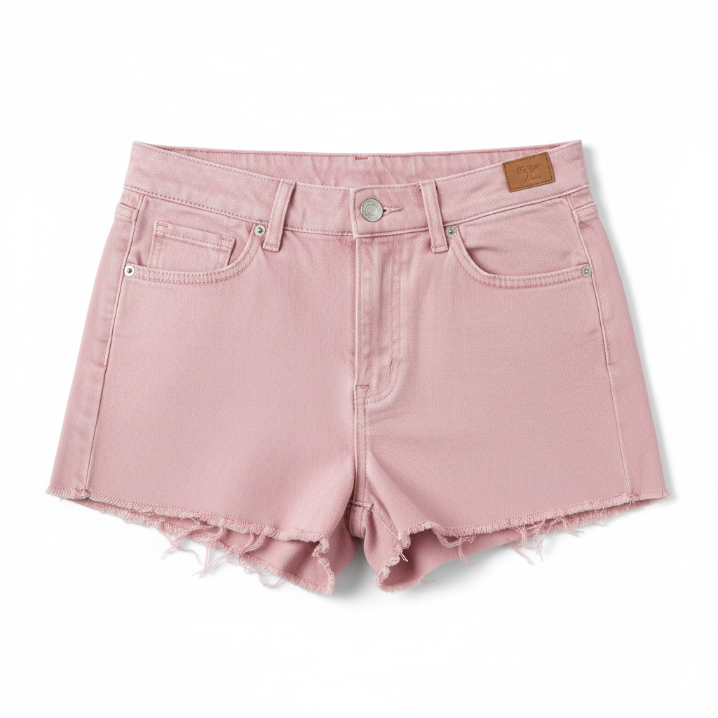 Women's Denim Shorts Pink - Studio Shot