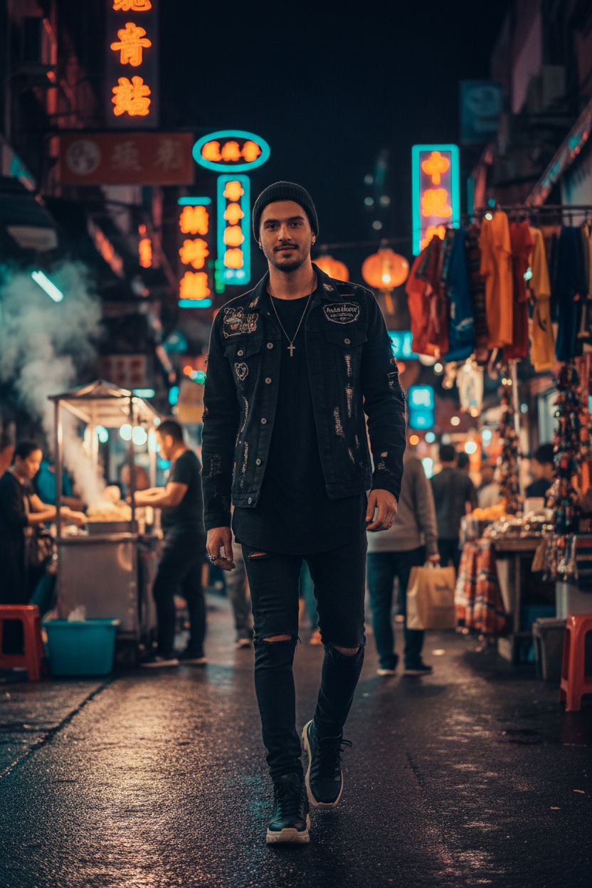 Men's Denim Jacket Denim Black - Lifestyle 2