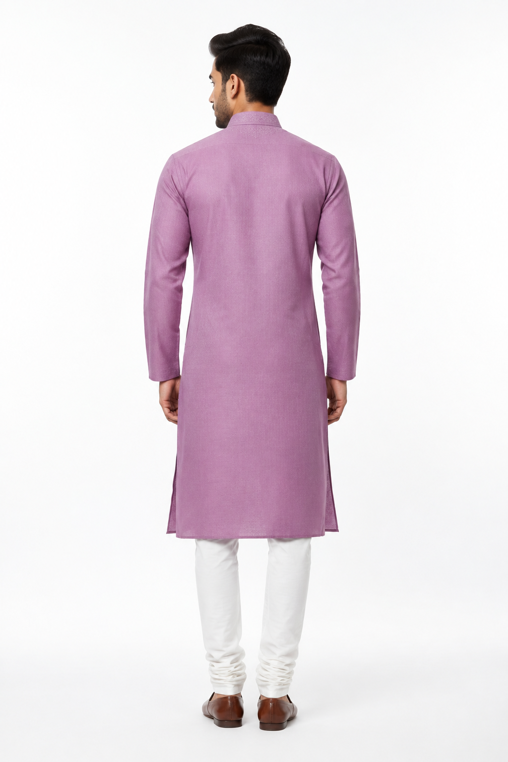Lavender Men's Kurta - Back View