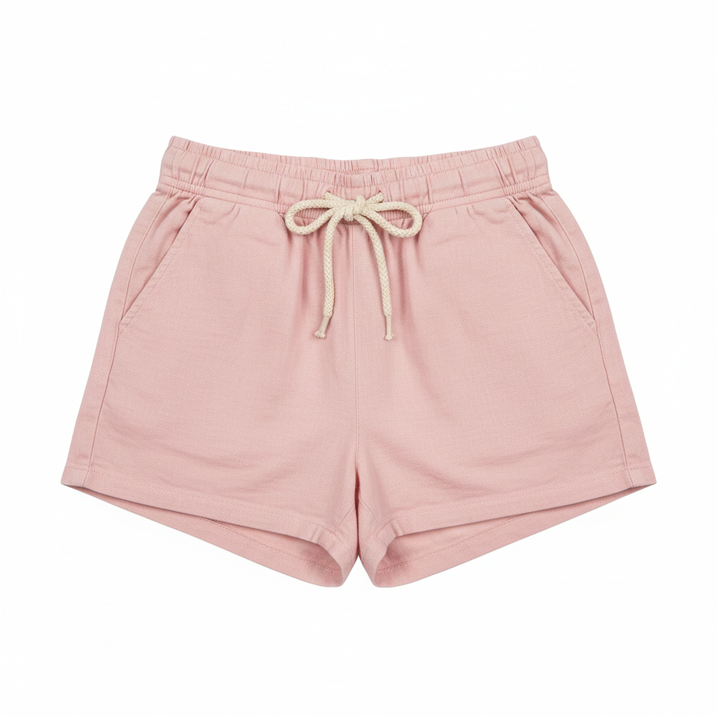 Women's Casual Cotton Shorts Pink - Studio Shot