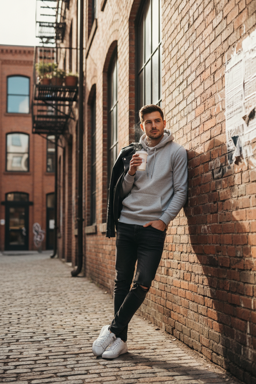 Men's Hoodie Grey - Lifestyle 2