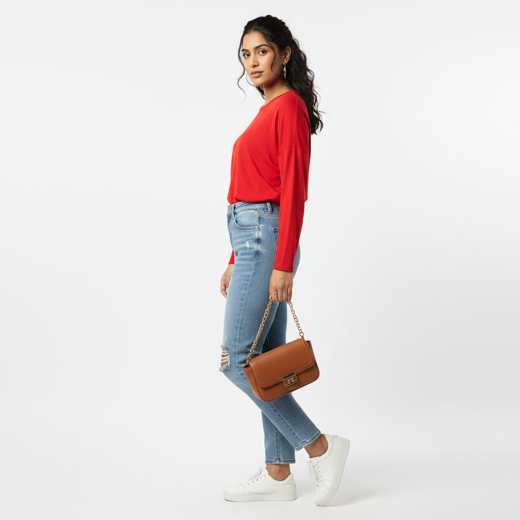 Red Women's Top - Side
