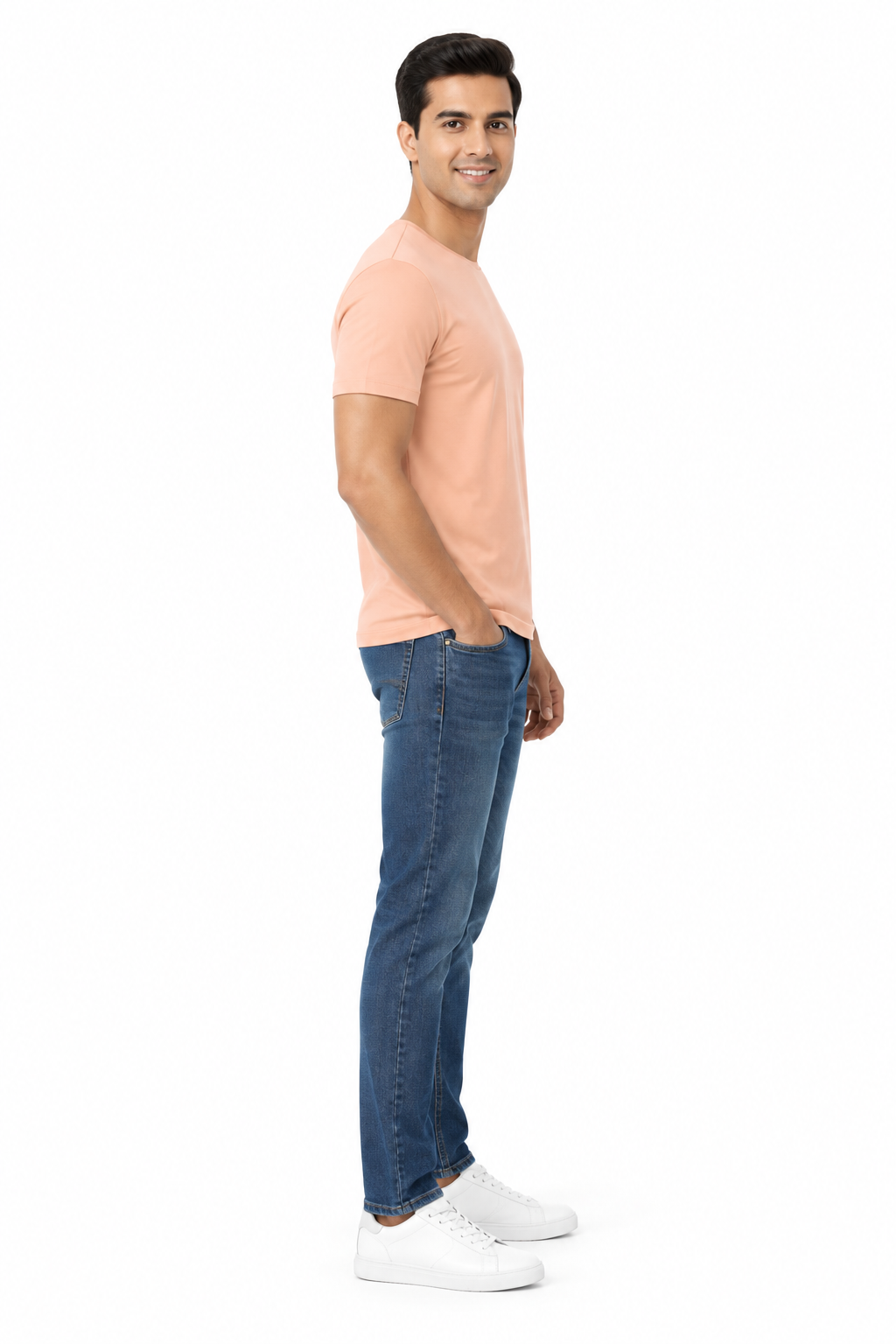 Peach Men's T-Shirt - Side Profile