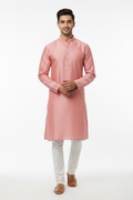 Pink men's kurta - front white background