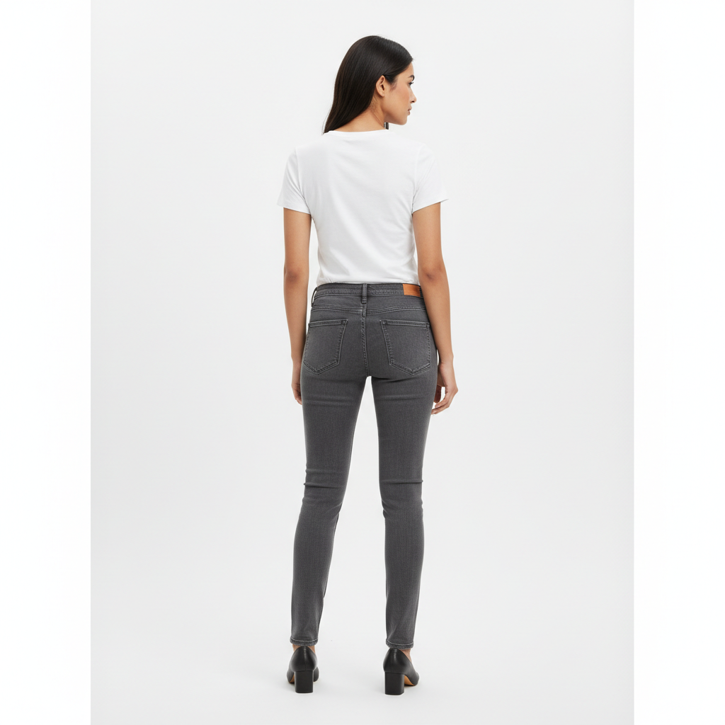 Grey Women's Jeans - Back
