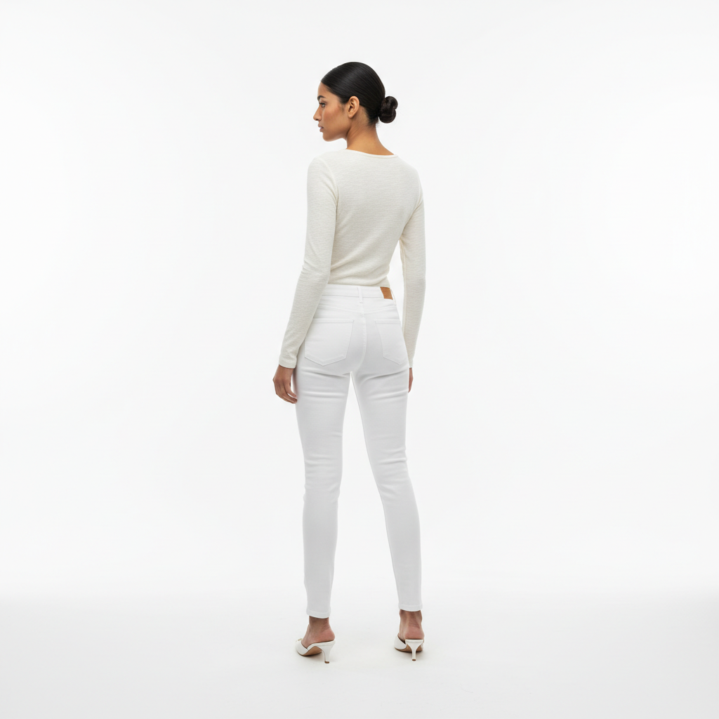 White Women's Jeans - Back