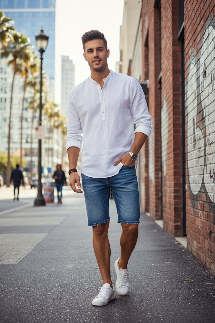 Men's Denim Shorts - Lifestyle Shot
