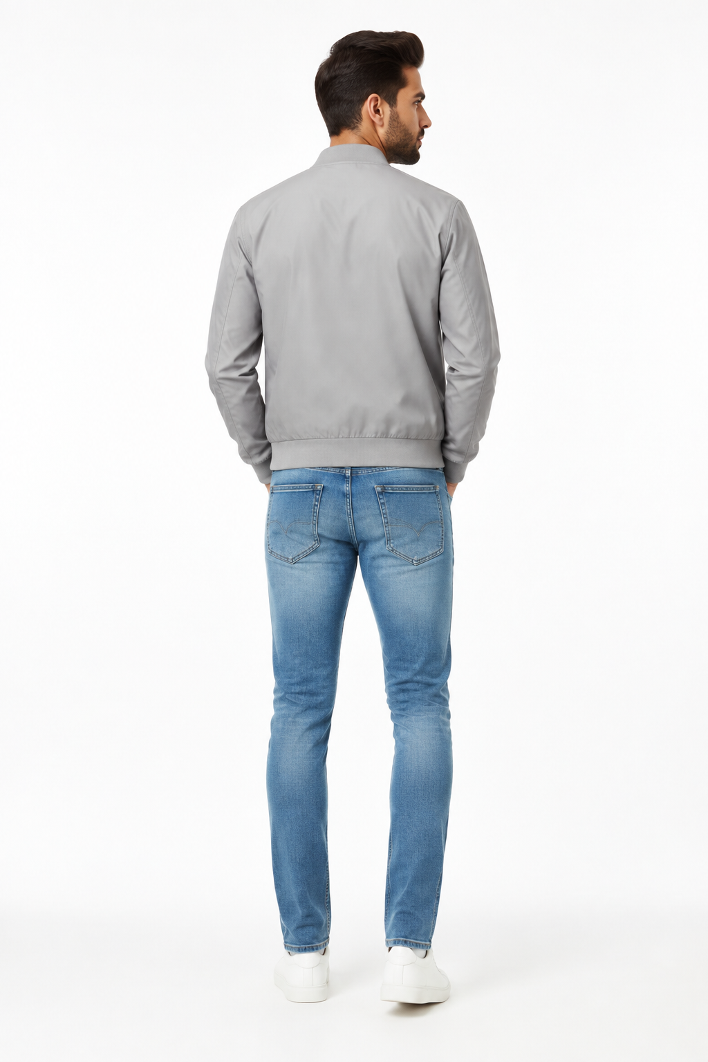 Light Blue Men's Jeans - Back View
