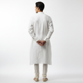 White Men's Kurta - Back Angle