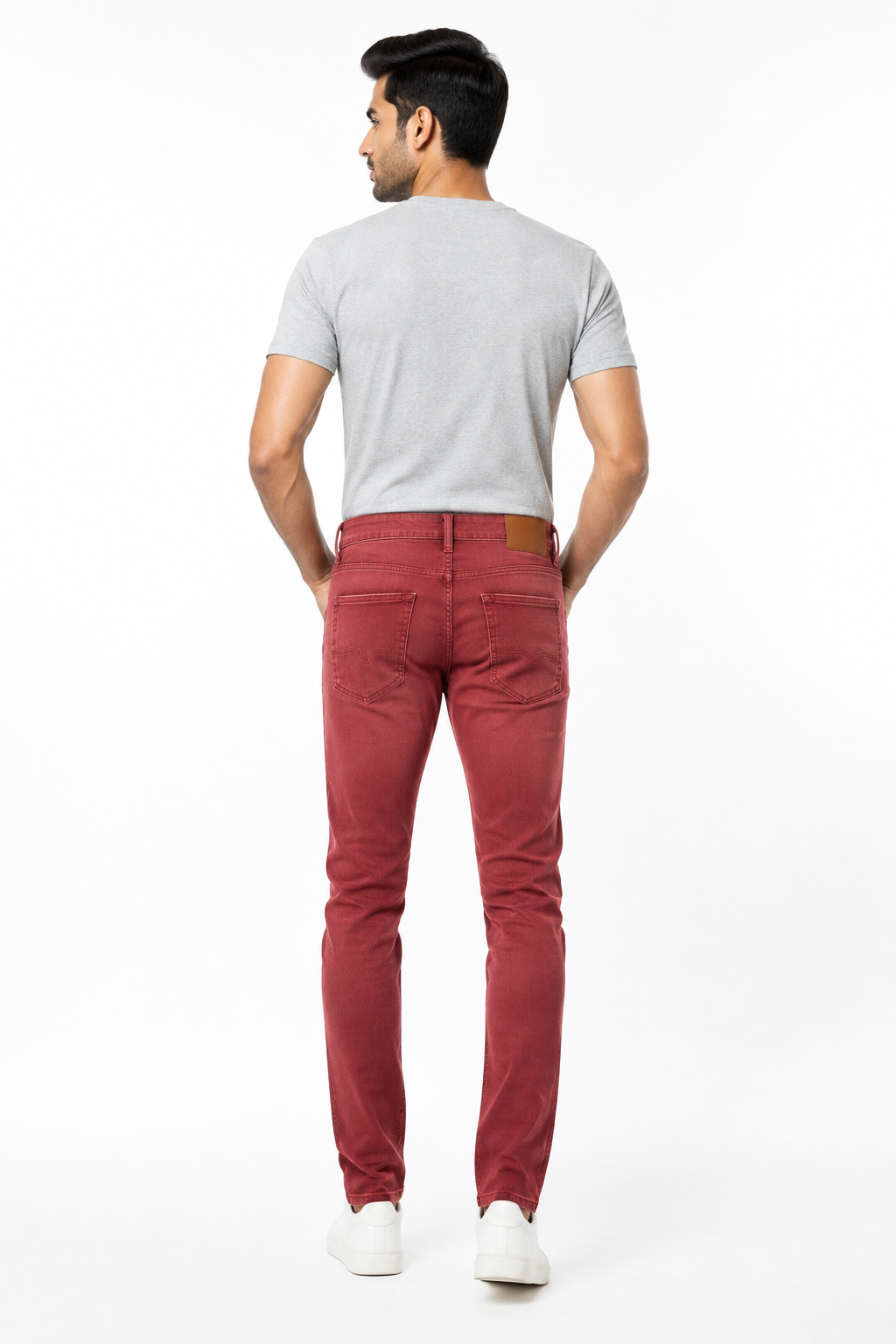 Red Men's Jeans - Back View