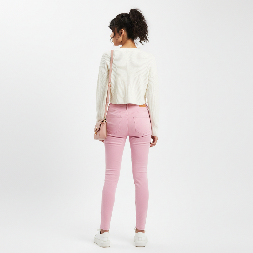 Pink Women's Jeans - Back