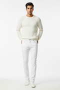 White men's jeans - front white background