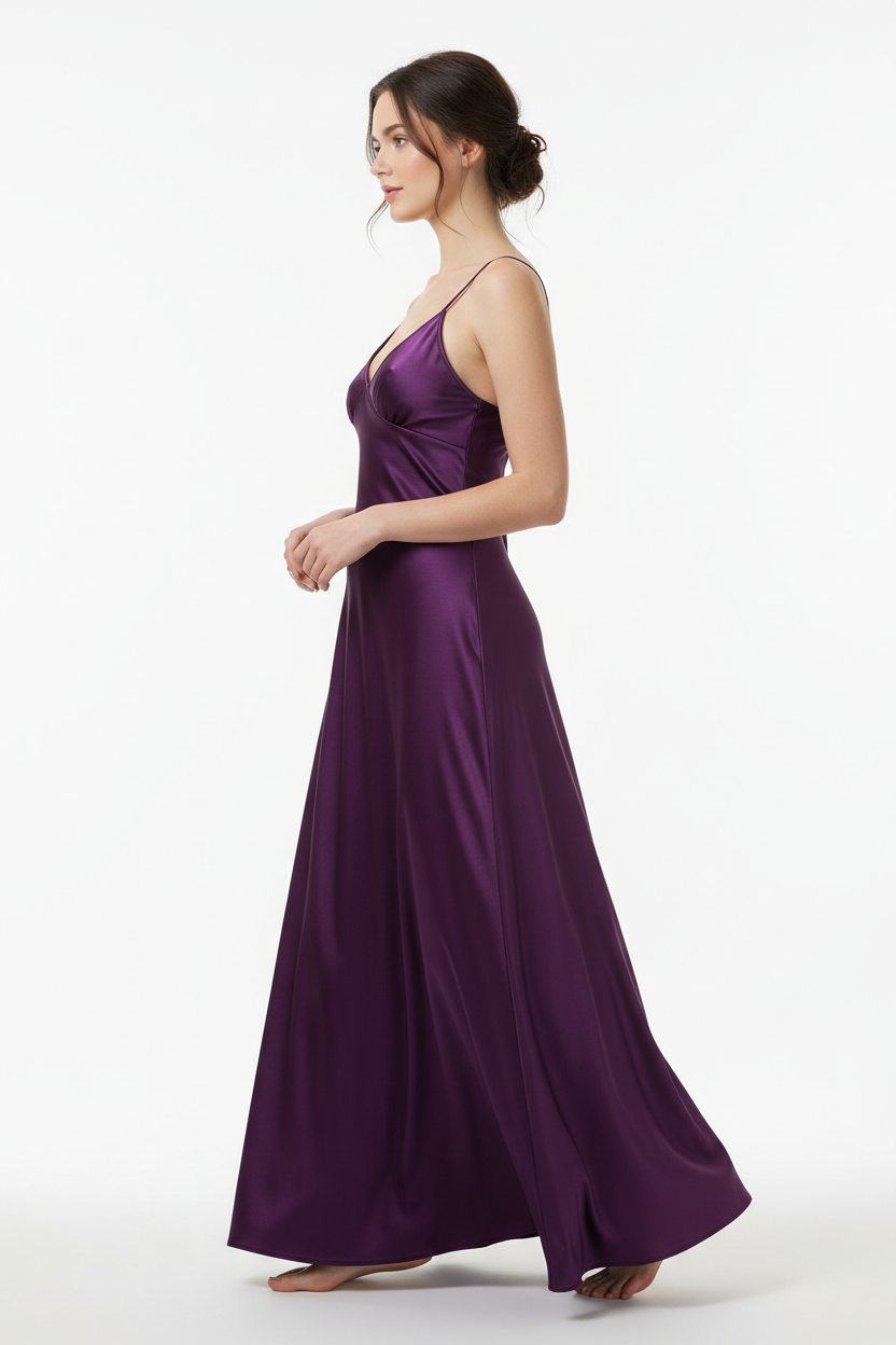 Purple night dress - left white background