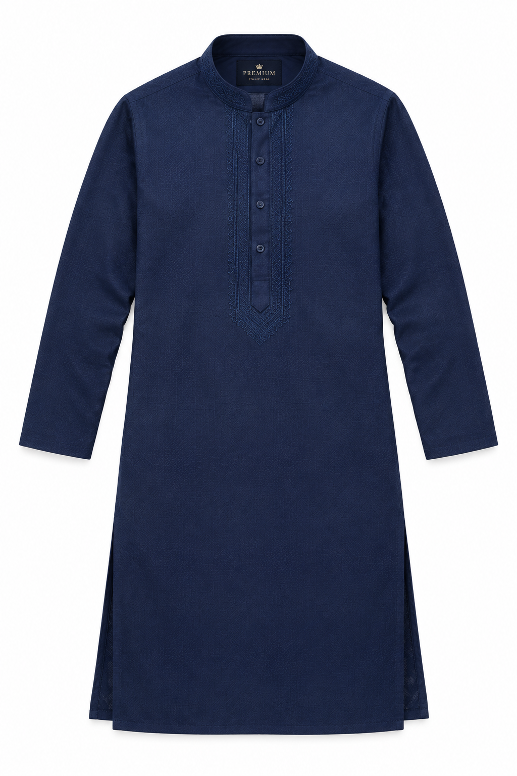 Navy Blue Men's Kurta - Flat Lay