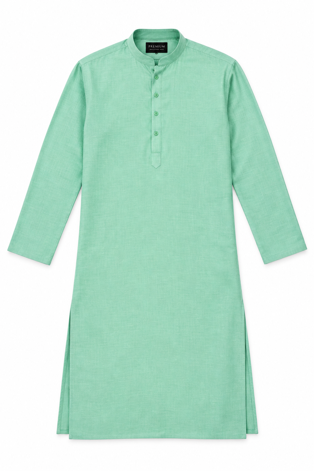 Mint Green Men's Kurta - Flat Lay