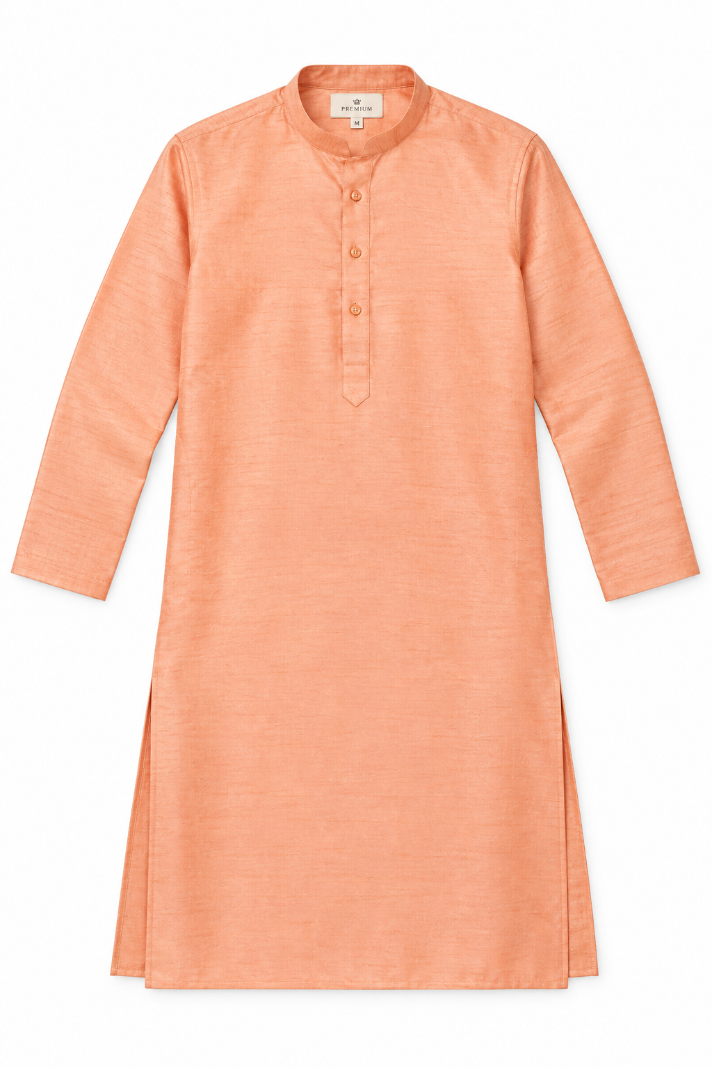 Peach Men's Kurta - Flat Lay