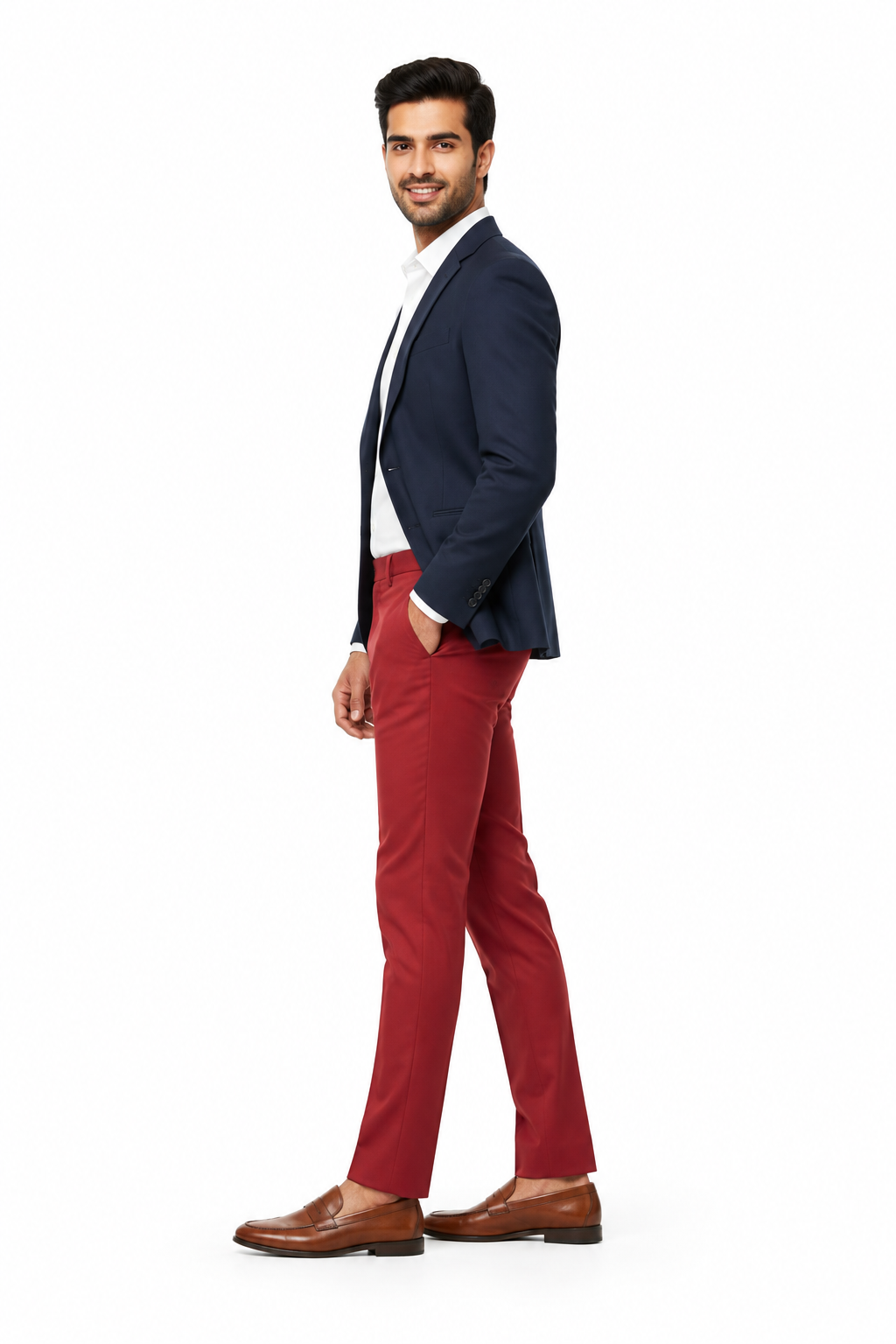 Red Men's Trouser - Side Profile