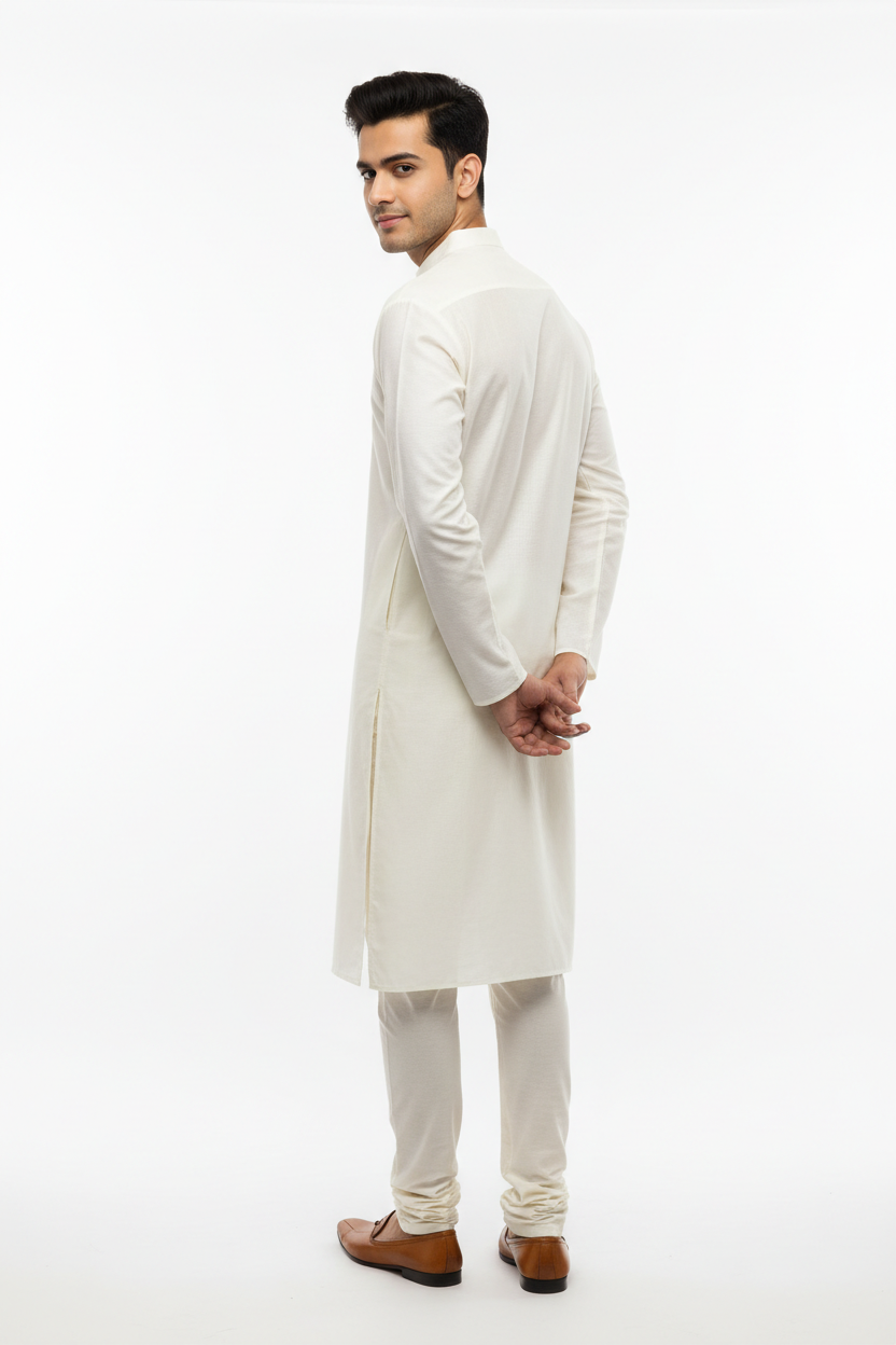 Off-white men's kurta - back white background