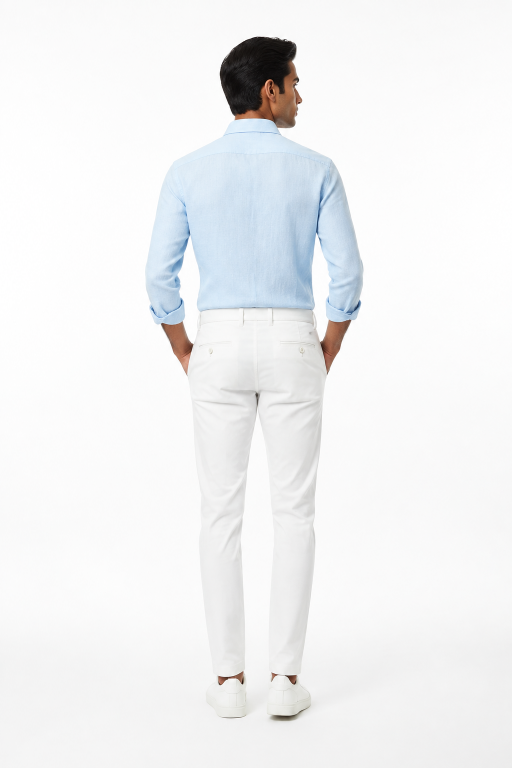 White Men's Trouser - Back View