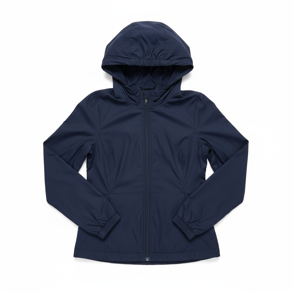 Women's Windbreaker Navy Blue - Studio Shot