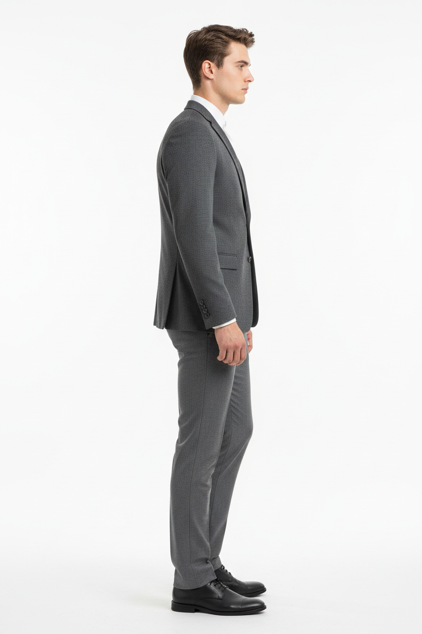 Grey men's trousers - right side white background