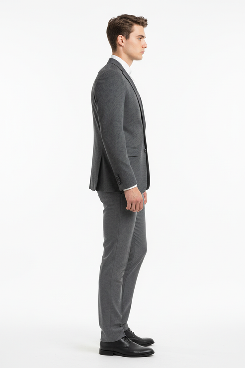 Grey men's trousers - right side white background